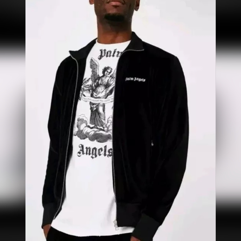 Palm Angels 2023 Collection Velvet Track Jacket AUTHENTIC